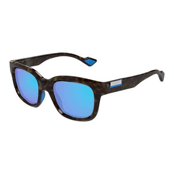 NWT GUCCI GG1621S 002 Havana Havana Blue Sunglasses - Picture 1 of 2